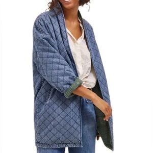 NWT- Anthropologie Current Air Blue Quilted Jean Jacket
